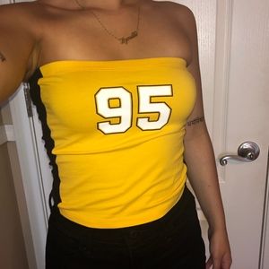 Forever 21 Yellow-Gold Tube Top
